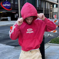 QZFSO Fabricant de vêtements streetwear, sweat-shirt à capuche personnalisé en coton 100% French Terry, broderie, rayures, style décontracté, streetwear, sweat-shirts pour hommes