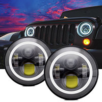Pièces Détachées Auto Morsun Projecteur de Phare Rond LED pour Jeep Wrangler JK Accessoires TJ CJ LJ phare