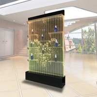 Bar lounge sur mesure design aquarium LED acrylique bulle d'eau étagère murale et présentoir à vin