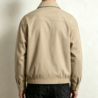Veste Harrington personnalisée, couleur kaki sable, fermeture éclair, imprimé drapeau vieilli, graphisme vintage Americana, imprimé vieilli, veste vintage pour homme