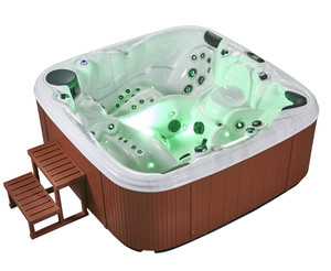 Bain à remous électrique Joyspa de forme carrée pour 5 personnes, éclairage intégré, bain à remous de luxe pour adultes, baignoire en acrylique à vendre - Product Image 1