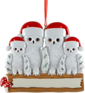 Ornamento natalizio per famiglia di 4 persone 2027 |   <span class=keywords><strong>Gufo</strong></span> Personalizzato - Product Image 2