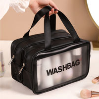 Sacs cosmétiques personnalisés portables en PVC imperméable avec revêtement transparent, pochette de rangement, sac de maquillage transparent, sacs de voyage pour articles de toilette