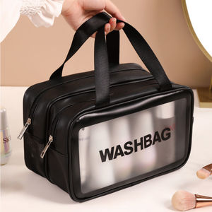 Custom Portable PVC Waterproof Clear Coated Cosmetic Bags <strong>Storage</strong> Carry Pouch Clear <strong>Makeup</strong> Bag Travel Bags <strong>for</strong> Toiletries - Product Image 5