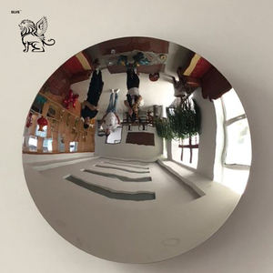 Sculpture en acier inoxydable poli miroir concave, <span class=keywords><strong>art</strong></span> de jardin extérieur moderne, grande taille - Product Image 1