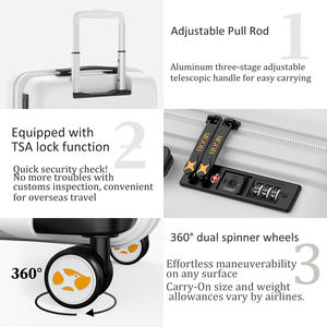 MGOB Grande valise <span class=keywords><strong>de</strong></span> qualité supérieure OEM ODM Valise en PP Bagages légers 20 24 pouces <span class=keywords><strong>2</strong></span> en 1 - Product Image 5