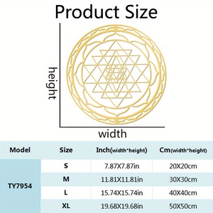 <span class=keywords><strong>Grande</strong></span> Sriyantra in Ghisa Personalizzato, Decorazione da <span class=keywords><strong>Parete</strong></span> Art Deco Mobile in Metallo per Studi di Yoga e Spazi Spirituali - Product Image 4