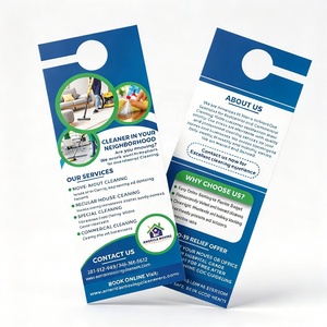Impression personnalisée de prospectus publicitaires pour lavage à pression, à suspendre à la porte, pour l'immobilier, les hôtels, les bureaux, vente en gros, promotionnels - Product Image 1