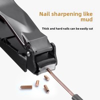 Ensemble de ciseaux et coupe-ongles portables pliables anti-éclaboussures en acier inoxydable pour manucure et pédicure, motif Cigale Dorée