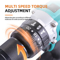 Perceuse électrique à percussion multifonctionnelle à double vitesse au lithium, visseuse électrique à vitesse variable pour le commerce extérieur transfrontalier