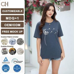 Camisetas con Estampado de Diente de León <span class=keywords><strong>para</strong></span> Mujer, Camisetas Gráficas Bonitas de Manga Corta, Camisetas de Algodón <span class=keywords><strong>para</strong></span> Verano, Holgadas, Tallas US/EU, Venta al Por Mayor, Personalizables - Product Image 1