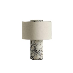 Lampe de bureau de luxe haut de gamme en marbre travertin Bulgari, luminaire artistique créatif pour chambre à coucher, avec un design élégant pour table de salon - Product Image 1
