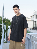 T-shirt surdimensionné 230g en coton épais 100% avec logo personnalisé pour hommes, anti-boulochage, idéal pour le streetwear, les cadeaux d'entreprise et les équipes