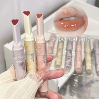 Gege Bear Sweet Love Flower Heart Honey Scented Gloss Hydratant Mirror Lipstick Dewy Brightening Long Wear Lip Gloss Cosmetic