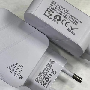 <span class=keywords><strong>Cargador</strong></span> de Teléfono Rápido PD de 40 W con <span class=keywords><strong>Doble</strong></span> USB-C para <span class=keywords><strong>iPhone</strong></span> 16 15 14 13 12, Adaptador de <span class=keywords><strong>Cargador</strong></span> de Pared Tipo C para UE y EE. UU., Cargadores de Teléfono Multipuerto para Viajes - Product Image 6