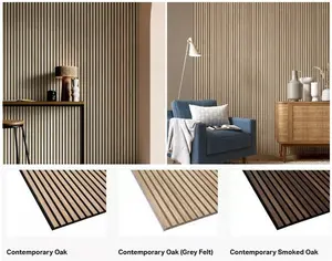 Decorative Wood Veneer Akupanel Acoustic Panels Wooden Slats Diffusion Wall