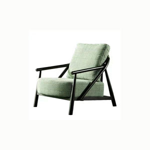 Wabi-sabi/japandi/nordique nordique minimaliste loisirs concepteur tissu chaise chaise longue cadre en bois confortable <span class=keywords><strong>fauteuil</strong></span> de loisirs - Product Image 1