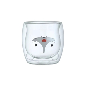 Venda quente 300ml Parede Dupla Vidro Bonito Copo De Água Café Suco Bebida Urso Gato Caneca - Product Image 1