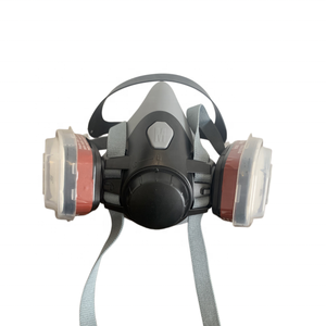 Máscara de Gas de Media Cara <span class=keywords><strong>con</strong></span> Certificación de Seguridad, Respirador de Silicona Ultracómodo <span class=keywords><strong>con</strong></span> Doble Filtro para Trabajo Industrial Durante Todo el Día - Product Image 1