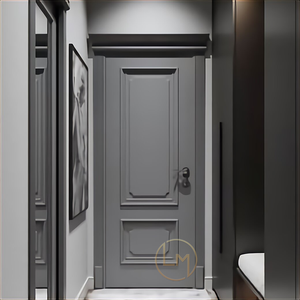 Portes intérieures au Design moderne gris de haute qualité, portes d'entrée principale en bois pour chambre à coucher - Product Image 5