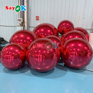 ลูกโป่งทรงกลมสีเงินขนาดยักษ์สีแดงขนาด123ม. สำหรับตกแต่งงานแต่งงานลูกโป่งเป่าลมลูกบอลดิสโก้กระจกทรงกลมสำหรับจัดงานโลโก้คริสต์มาส - Product Image 4