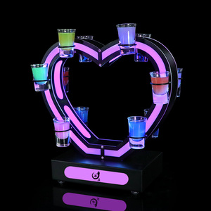 Heart Shaped Led Glass Holder For Cocktail Parties Valentine'S Day Decorations - Product Image 1