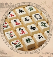 Mini jeu de mahjong en acrylique, portable, jeu de table de voyage, jouet de loisirs pour les fêtes en famille
