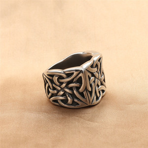 Viking Style Titanium Steel <b>Ring</b> <b>Silver</b> Men's Punk Geometric Design Gift Jewelry 280687 - Product Image 2