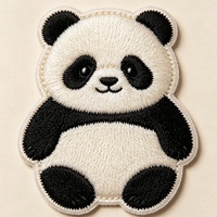 Patchs en feutre non tissé thermocollants brodés sur mesure, motif panda mignon, avec support adhésif pour casquettes de baseball et vêtements - Usine