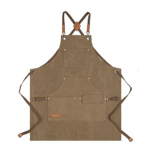 Heavy-duty, Durable Cross-shoulder Tool Pocket <b>Apron</b> with Custom logo for Gardening, Baristas, and Repair Technicians - Product Image 1