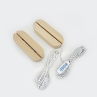 Lampe de nuit moderne en bois avec LED, base avec interrupteur, lumière blanche, design minimaliste, alimentation USB, décoration de chambre à coucher