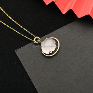 Qingyabailu Feicui, bijou d'anniversaire en or blanc 18 carats, jadeite naturelle de qualité A, forme de courge, style classique, troisième pièce - Product Image 4