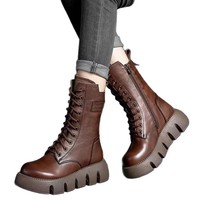 Bottes d'hiver FWD 2026 pour le commerce extérieur transfrontalier, doublées polaire, en coton, mi-mollet, à semelle épaisse antidérapante, chaudes, pour femme, en microfibre