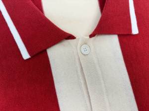 Camiseta Polo de Punto Personalizada OEM para Hombre, Estilo Universitario Vintage, Manga Corta, Retro, a Rayas, para Clubes - Product Image 6