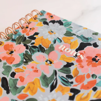 Carnet de notes personnalisé à fleurs blush couverture épaisse rose A5 A4 couverture rigide doublé carnet de notes à spirale pour femmes écrivant