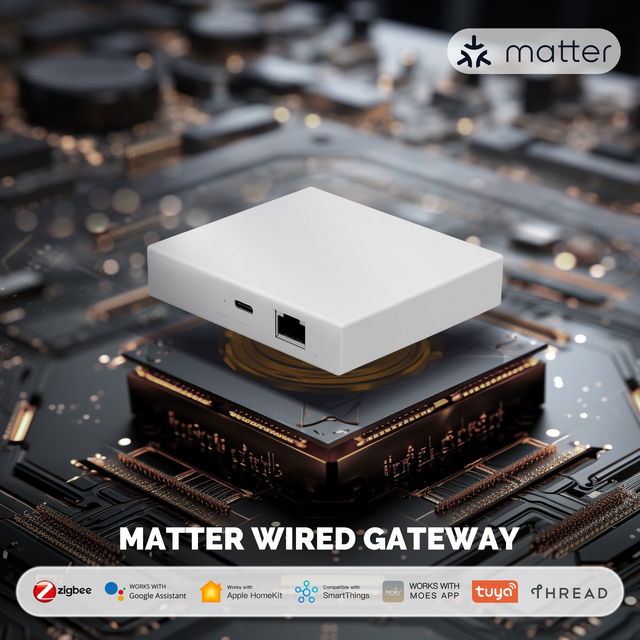 Matter Wired Gateway Smart Home Hub Zigbee Thread Bridge Compatible with Apple HomeKit Google Alexa SmartThings Tuya