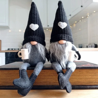 Boneka Rajut Tanpa Wajah 2027 Independent Station, Kaki Gantung, Tangan Menggiling Kopi, Dekorasi Natal, Boneka Plush untuk Rumah dan Penggunaan Sehari-hari