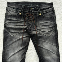 Jeans vintage personnalisés délavés à l'acide pour hommes, denim brut, coupe ample, bootcut, évasé, fuselé, pantalon d'hiver foncé, jean cargo, fabricants