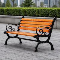 Bancs de jardin modernes en bois massif de 1,5 m pour centres commerciaux, parcs, écoles et patios, anti-corrosion, durables, en aluminium moulé, écologiques, pour le loisir