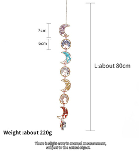 Ciondolo decorativo per matrimonio a forma <span class=keywords><strong>di</strong></span> pietra <span class=keywords><strong>di</strong></span> cristallo naturale a mano 7 Chakra albero della vita luna Catcher per il <span class=keywords><strong>sole</strong></span> - Product Image 6