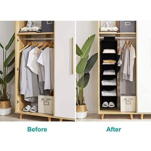 Factory Price New Design Wardrobe Multi Layer Non-woven <b>Collapsible</b> Shelves Hanging Closet <b>Storage</b> Bag Hanging Closet Organizer - Product Image 6