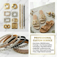 Sangle de sandale scintillante en strass et diamants pour la fabrication de chaussons pour femmes, vente en gros