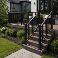 Système de balustrade en verre avec cadre en aluminium, main courante thermolaquée 6063 T5 pour escalier, balcon, terrasse