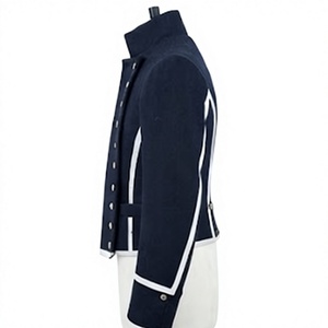 Men's Dark Blue Waterproof Reversible <b>Woolen</b> Overcoat Button Front Trench Jacket OEM Custom Outerwear - Product Image 3