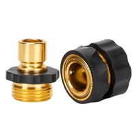 Robinet de style américain de 3/4 pouces, connecteur d'eau de 1/2 pouce, pistolet à eau en alliage d'aluminium pour lavage de voiture, tuyau d'arrosage de jardin à connexion rapide