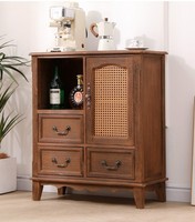 Armoire de rangement en bois massif de style européen et américain multifonctionnelle pour la salle à manger, la cuisine et la maison