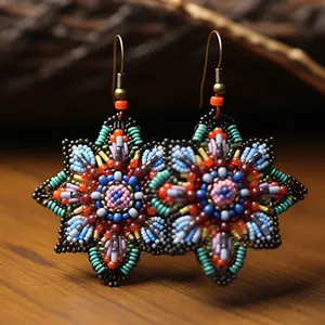 Aretes de mujer orecchini Western Dangling Sublimation Blanks New Gemstone Brand Star Flower Beaded Titanium Masai Beads orecchini