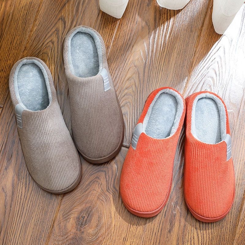Simple Oval Toe Slippers Winter for