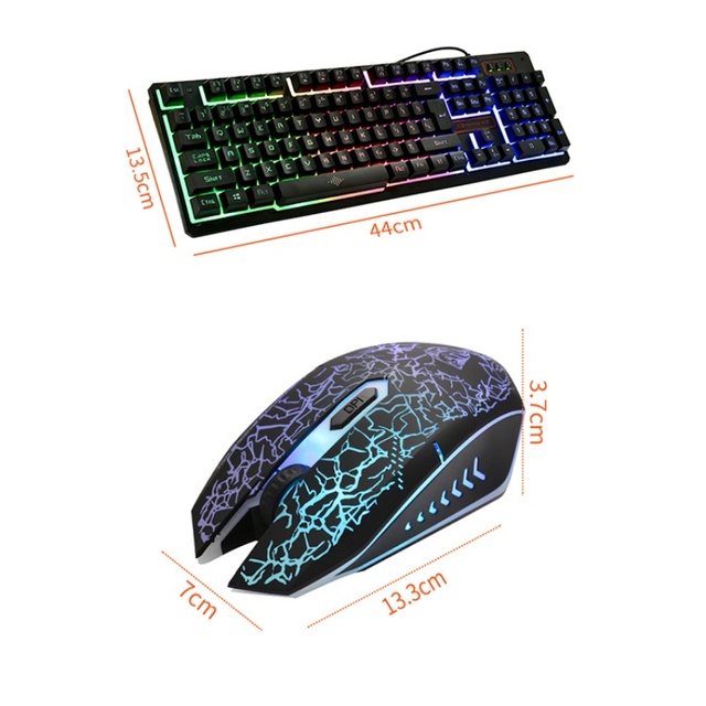 Factory Price USB Wired Mechanical Gaming Mouse Keyboard Set RGB Lights Ultra Thin Ergonomic Design for Computer Laptop