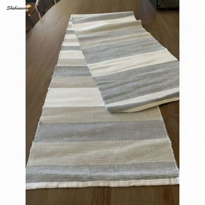 Conception rayée de tissu tissé de chemin de table de Noël de haute qualité pour la salle à manger - Product Image 1